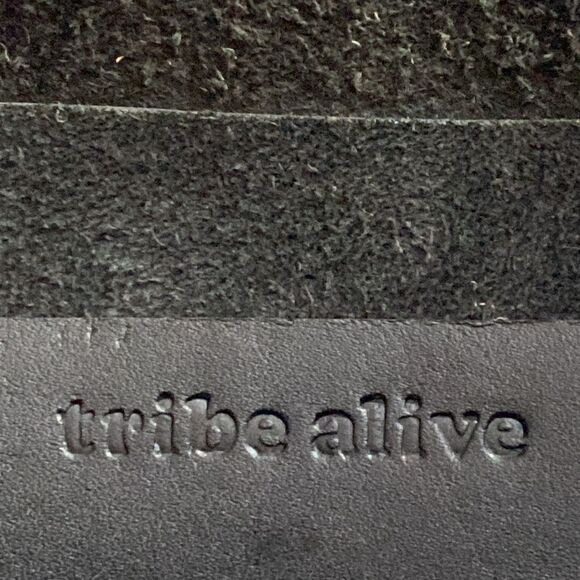 Anthropologie Black Tribe Alive Leather Gold Brass Handle Handbag - Picture 4 of 11